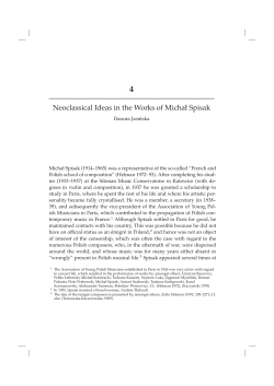 Neoclassical Ideas in the Works of Michał Spisak