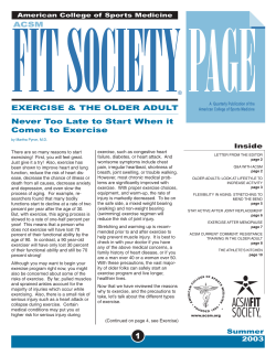 ACSM Fit Society Page&reg; Newsletter: Exercise and The Older Adult