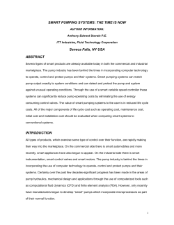 SMART PUMPING SYSTEMS: THE TIME IS NOW Seneca Falls, NY