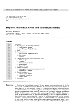 Heparin pharmacokinetics and pharmacodynamics