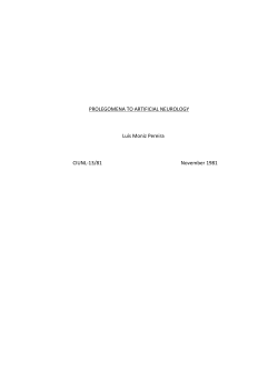 PROLEGOMENA TO ARTIFICIAL NEUROLOGY Lu&iacute;s Moniz Pereira