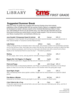 Summer 1st Grade Reading List