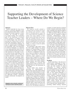 Supporting the development of science teacher leaders&mdash;where do