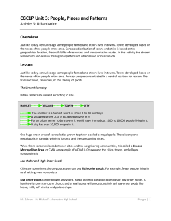 Activity 5 - Urbanization