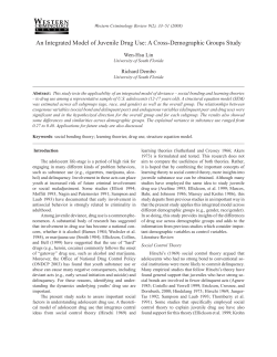 An Integrated Model of Juvenile Drug Use