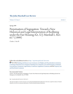Perpetuation of Segregation - The John Marshall Institutional
