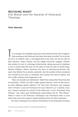 REVISING NIGHT Elie Wiesel and the Hazards of Holocaust Theology