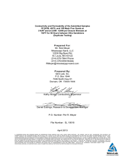 Prepared For: Mr. Rob Meyer Mississippi Sand, LLC 12200 Big