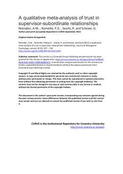 A qualitative meta-analysis of trust in supervisor