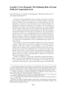 Loyalty`s Core Demand: The Defining Role of Good Faith in