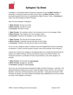 Syllogism Tip Sheet