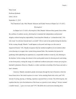 Miss Maudie Atkinson and Gender Norms i