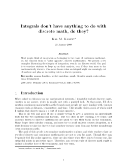 Integrals don`t have anything to do with discrete math, do they?