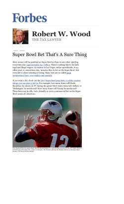 Super Bowl Bet That`s A Sure Thing
