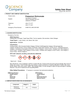 SDS Potassium Dichromate