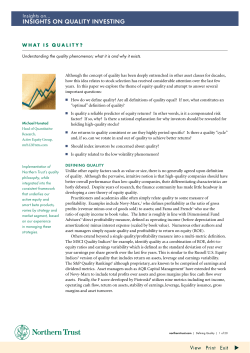 insights on quality investing