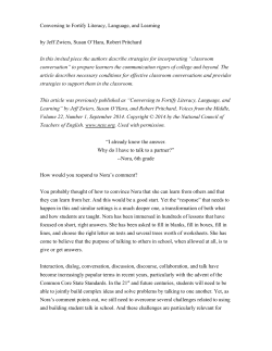 Conversing to Fortify Literacy, Language, and Learning by Jeff