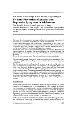 Primary prevention of anxious and depressive symptoms in