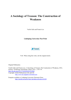A Sociology of Treason: The Construction of Weakness