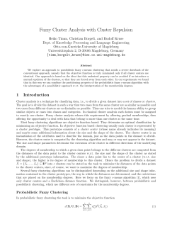 Fuzzy Cluster Analysis with Cluster Repulsion
