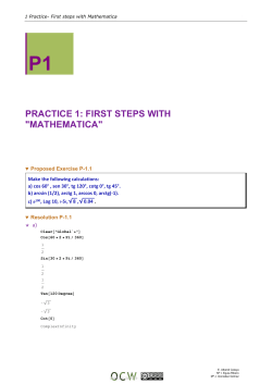 PRACTICE 1: FIRST STEPS WITH "MATHEMATICA"