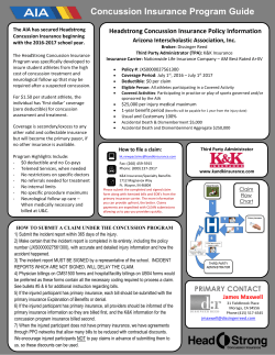 AIA Headstrong Concussion Insurance Program