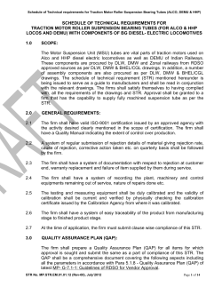 schedule of technical requremennts for traction motor end