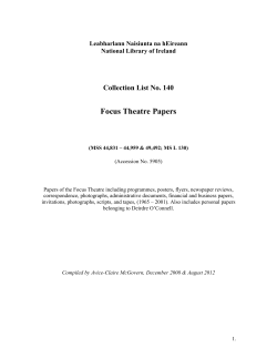 Focus Theatre Papers - National Library of Ireland