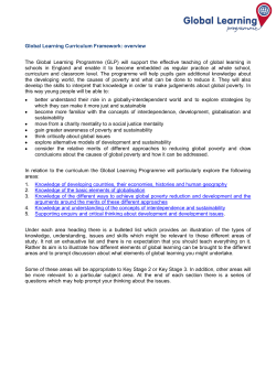 Global Learning Curriculum Framework: overview The Global