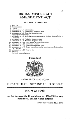 Drugs Misuse Act Amendment Act 1990