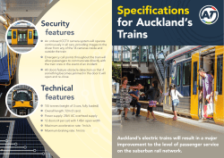 Specifications for Auckland`s Trains