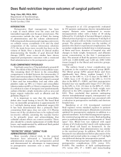 Does fluid restriction improve outcomes of surgical patients?