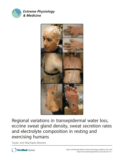 Regional variations in transepidermal water loss, eccrine sweat