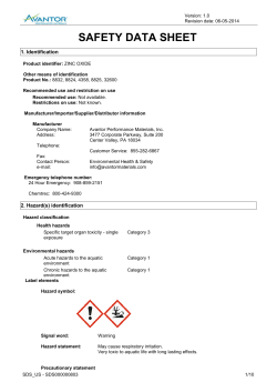 Material Safety Data Sheet - Avantor Performance Materials