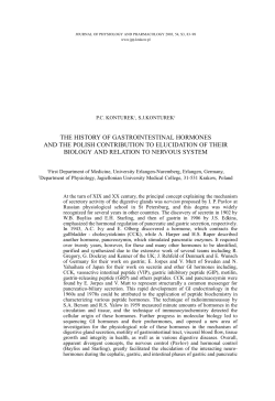 the history of gastrointestinal hormones and the