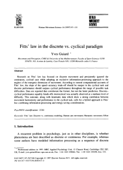 MVEMENT SCIEBE Fitts` law in the discrete vs. cyclical