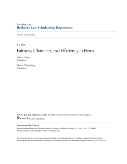 Fairness, Character, and Efficiency in Firms