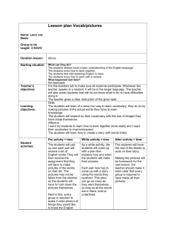 Lesson plan Vocab/pictures