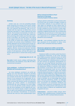 Ecstatic Epileptic Seizures &ndash; the Role of the Insula in Altered Self