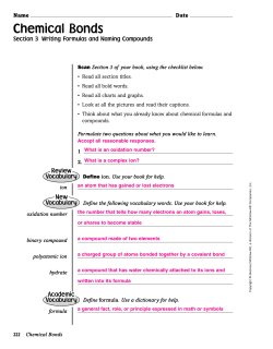 Section 3 Writing Formulas and Naming Compounds