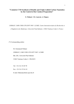 "Catalytic CVD Synthesis of Double and Triple