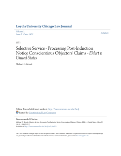 Selective Service - Processing Post-Induction Notice Conscientious