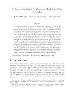 A Reduction Result for Circumscribed Semi-Horn Formulas 1