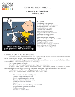 PDF of the sermon - Calvary Presbyterian Church