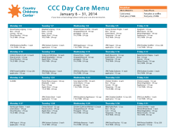 CCC Day Care Menu - Country Childrens Center