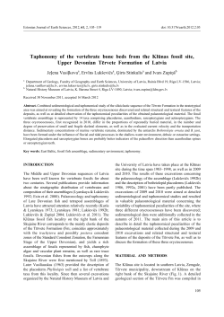 Taphonomy of the vertebrate bone beds from the Klūnas fossil site