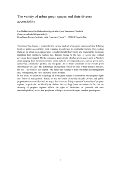 The variety of urban green spaces and their diverse accessibility