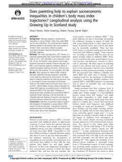 Does parenting help to explain socioeconomic inequalities in