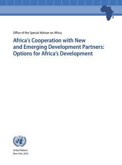 Africa`s Cooperation with New and Emerging Development Partners