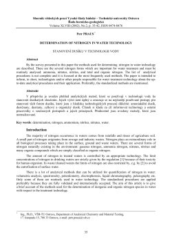 determination of nitrogen in water technology